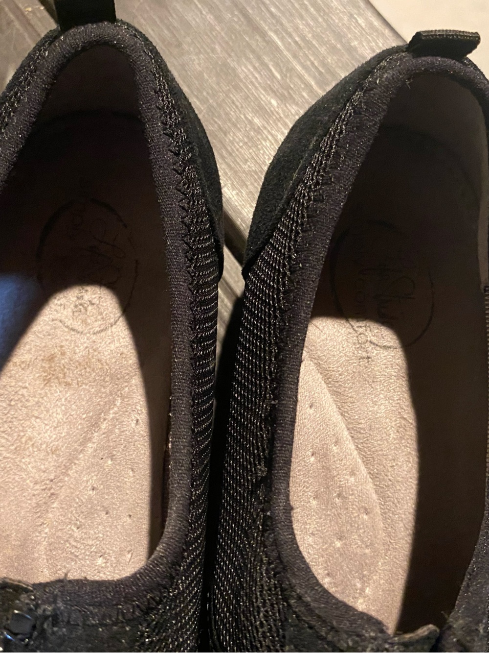 Life Stride Black Knit Slip-On Flats
